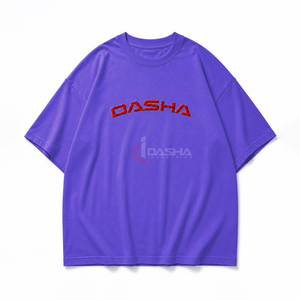 T-shirt Streetwear Oversize à Épaules Tombantes en Coton Épais Brodé en 3D Coupe Boxy Vente en Gros OEM Faible MOQ - Product Image 1