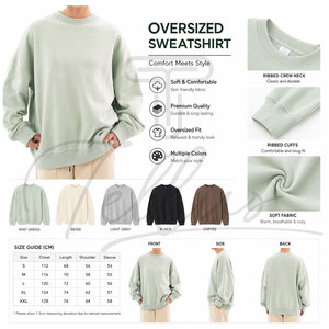 เสื้อสเวตเชิ้ตคอกลมไซส์ใหญ่สำหรับผู้หญิง สีดำล้วน ถักทอ แขนยาว สวมใส่สบายๆ ในฤดูใบไม้ร่วง เสื้อสเวตเชิ้ตโอเวอร์ไซส์สำหรับผู้หญิง - Product Image 5