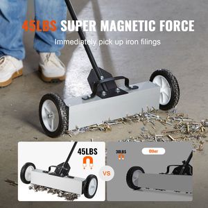 Spazzatrice Magnetica per Prato da 18 Pollici con Ruote, Capacità di Raccolta 45 Libbre, Separatore Magnetico a Spinta - Product Image 2