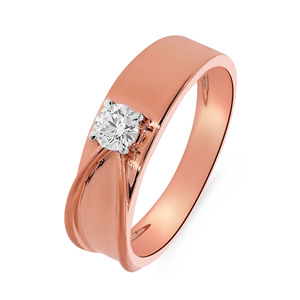 Anillo Solitario para Hombre Rosy Brilliance, Anillo de Diamantes The Modern Muse, Anillo de Diamantes Velvet Rose - Product Image 1