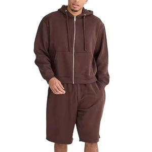 Ventes en gros de sweats à capuche personnalisés, shorts et ensembles de jogging à capuche unisexes, de haute qualité, 100% coton, ensemble sweat à capuche et short pour homme - Product Image 2