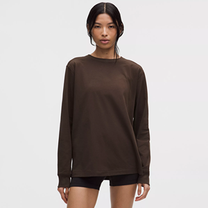 เสื้อยืดแขนยาวผู้หญิงทรงเข้ารูป ผ้าฝ้ายแท้ 100% สไตล์ลำลอง สำหรับฤดูร้อน เหมาะสำหรับโยคะ ฟิตเนส และการฝึกซ้อม - Product Image 1