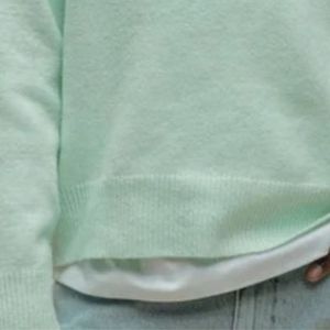 Pull en tricot vert menthe, doux et confortable, idéal pour un usage quotidien, pull décontracté en tricot vert menthe - Product Image 5