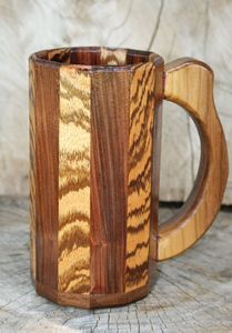 Mug en bois écologique fait main, tasse à café en bois massif, finition naturelle, style rustique, vaisselle pour thé, café, jus - Product Image 2