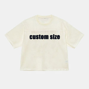 T-shirt en maille couleur personnalisée unisexe à manches courtes col rond respirant 100 % polyester coupe ample maillot de sport d'été - Product Image 3