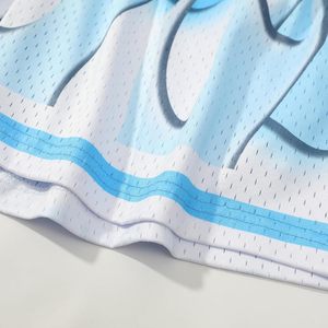 Shorts de basketball pour femmes en mesh bleu clair, avec cordon de serrage, respirants, imprimés par sublimation, vêtements de sport d'été, coupe classique - Product Image 2