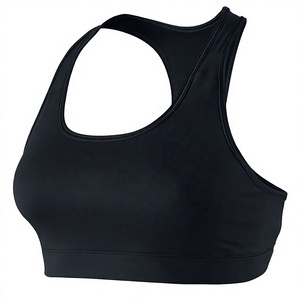 Black Women's High Support Racerback Sports <b>Bra</b> with U-NECK Breathable Spandex/Polyester Fabric for Yoga Workouts - Product Image 3