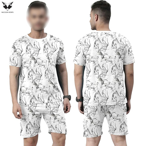 Conjunto de Verano Personalizado para Hombre, Camiseta de Manga Corta y Pantalones Cortos, Estilo Urbano, Transpirable, Mezcla de Algodón, 2 Piezas - Product Image 6