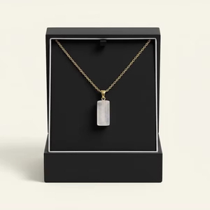 Raw Selenite Crystal Pendant Healing Necklace Natural Stone Spiritual Jewelry Minimalist Unisex Dainty Gift - Product Image 1