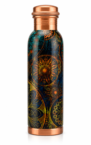 Premium Printed Copper Water Bottle Handmade Metal Drinking Bottle for Home Office and Travel - Product Image 5