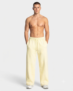 Conjunto Deportivo para Hombre, Color Amarillo Lima, Estilo Oversize con Líneas en Contraste, Sudadera con Capucha de Felpa de Algodón de Primera Calidad y Pantalones Deportivos de Pierna Ancha, Venta al Por Mayor - Product Image 6