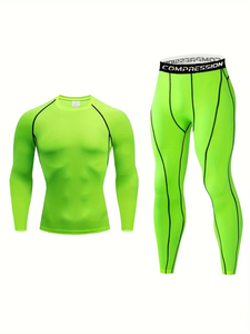 Conjuntos Deportivos de Entrenamiento para Hombre al por Mayor, Ropa Deportiva de Compresión para Gimnasio, Fitness, Jogging, MMA, Rash Guard - Product Image 1