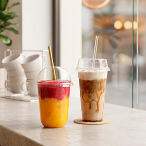 Wholesale QUANG QUAN Disposable Single Wall Clear PP <b>Plastic</b> <b>Cups</b> 95mm Diameter Lid 12/16/22oz Beverage for Coffee Tea Juice - Product Image 1