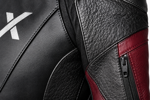 X Mixed-Leather Performance One-Piece Motorcycle <b>Suit</b> | Black <b>Red</b> Green | X Logo | OEM ODM Manufacturer | Premium Design | - Product Image 5