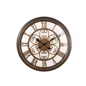 Luxury Large Skeleton Wall <b>Clock</b> Modern Cream Metal Design Big Numbers Silent Quartz Movement for Farmhouse Living Room Decor - Product Image 2