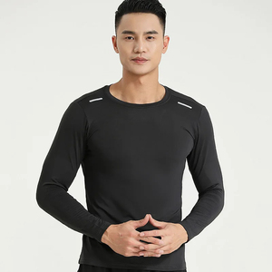 Camiseta Deportiva de Compresión de Manga Larga para Hombre, Secado Rápido, Color Sólido, Elástica, Spandex/Poliéster, Sin Costuras, para Gimnasio, Fitness, Running - Product Image 5