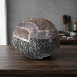 ทูเป้ผมแท้ 100% สำหรับผู้ชาย แบบอินเดียเรมี่  ฐานลูกไม้  ทรงลอนลึกแบบหลวมๆ  ทรงตรง  สำหรับฐานลูกไม้แบบกลาง  ดีไซน์ไร้รอยต่อ  แบบ V-Loop - Product Image 3