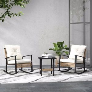 Sedie a dondolo in rattan per arredamento da esterno/patio - Product Image 1
