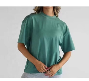 Camisetas Extra Grandes de Algodón 100% para Mujer, Cuello Redondo, Manga Corta, Transpirables, 220g, con Logotipo Personalizado Impreso, Económicas, Gran Venta - Product Image 1