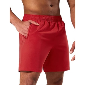 Men's solid <b>blue</b> quick dry Elastic waist casual shorts Sport Bermuda shorts with pockets Men's shorts wholesale - Product Image 1