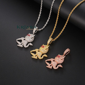 Pendentif singe en argent 925 plaqué or 18 carats avec moissanite, unisexe, style hip-hop, pour usage quotidien, breloque à thème animal, cadeau certifié - Product Image 5