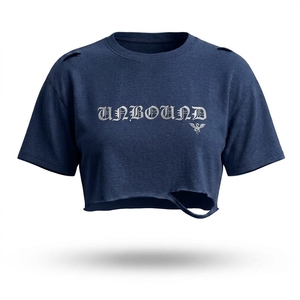 Camiseta de Manga Corta Casual para Mujer, 100% Algodón, Tejido Jersey Antipilling, Cuello Redondo, Se Aceptan Diseños ODM y OEM - Product Image 4
