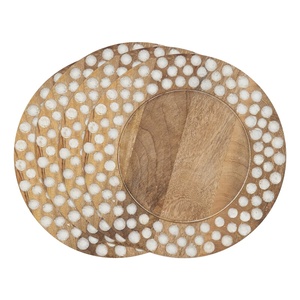 Placa de carga decorativa de madera con diseño de puntos, placa de carga con diseño de puntos, a la moda, totalmente hecha a mano, venta al por mayor - Product Image 1
