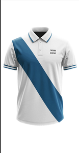 เสื้อยืดลำลองผู้ชายแบบสั่งทำพิเศษ ผ้าโพลีเอสเตอร์ 100% พิมพ์ลายแบบระเหิดด้วยความร้อน ผ้าถักเจอร์ซีย์ลายทาง ติดกระดุมด้านหน้า แขนสั้น - Product Image 2