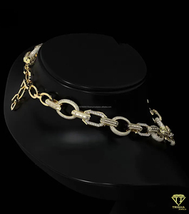 Luxury Hip Hop 925 Sterling Silver Iced Link Chain <b>Statement</b> Cuban <b>Necklace</b> with Moissanite Simulated Diamonds - Product Image 3