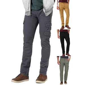 Pantalon Cargo Homme Écologique Kaki Coupe Droite 100% Coton Décontracté Uni Poches OEM Respirant Lourd Printemps Vente en Gros - Product Image 1