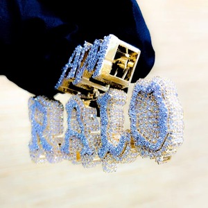 Colgante de Plata con Diseño de Letra y Moissanita, con Zafiro, de Lujo, Unisex - Product Image 2