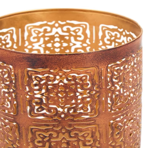 Brown Metal Cutwork Moroccan Votive Holder New Design Metal Votive Candle Holders Cylindrical Metal Candle Votive Holder - Product Image 2