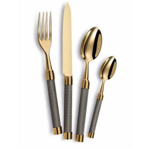 Juego de cubiertos creativo de acero inoxidable estilo vintage con mango de acrílico color crema, juego de cubiertos para uso doméstico y en restaurantes. - Product Image 2