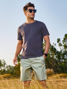 Shorts cargo pour homme style punk, taille haute, avec cordon de serrage, 100% coton, écologiques, respirants, séchage rapide, pour l'été, la gym et la plage - Product Image 3