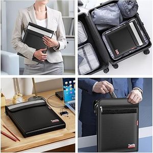 Borsa Portadocumenti Impermeabile e Ignifuga con 2 Tasche e Cerniera, Organizzatore Sicuro per Documenti Legali Importanti e Denaro - Product Image 2