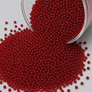Perles de rocaille Jaunty 8'0 rondes rouges 2mm Preciosa (verre et verre soufflé) en vrac pour la fabrication de bijoux et la broderie - Product Image 2