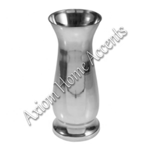 Elegante jarrón de metal de cerámica para interiores y exteriores de Axiom Home Accents Florero de piso de estilo moderno con material de aluminio esmaltado transparente - Product Image 3