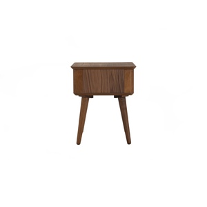 High Quality Mid Century Modern <b>Side</b> <b>Table</b> Narrow Nighstand <b>Table</b> with <b>Storage</b> Drawer Walnut Finish for Bedroom Living Room - Product Image 3
