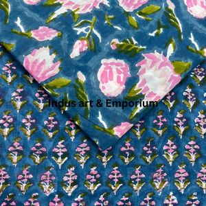 Block Print Cotton Cambric 60X60 Running Fabric Traditional Jaipuri Print Cotton Fabric - Product Image 2