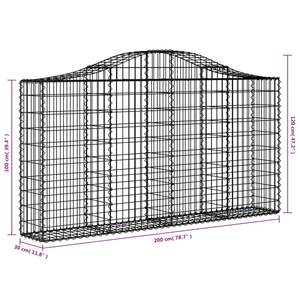 Ensemble de 4 grands paniers en métal galvanisé argenté, série de paniers gabions - Product Image 6