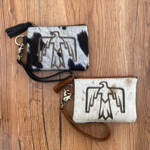 Novedad de 2025, bolso de mano de cuero de vaca genuino de estilo occidental para mujer, billetera con borlas y grabado láser, billetera Vintage RFID - Product Image 3