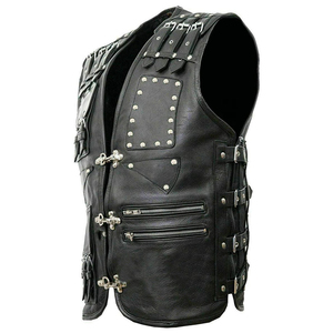 Gilet de motard sans manches sur mesure pour homme, couleur et logo personnalisables, vêtement en cuir respirant pour moto, toutes tailles, haute qualité - Product Image 3