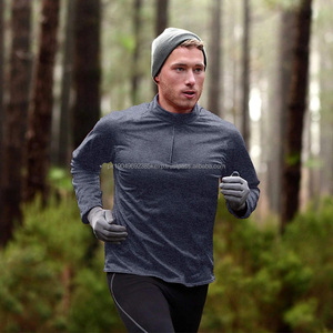 Custom <b>Men's</b> <b>Long</b> Sleeve <b>tshirt</b> Quarter Zip Sports T Shirt Polyester Running Jacket Pullover Half Zipper Active Wear T-Shirt - Product Image 6