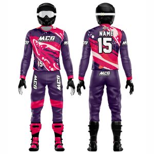 Équipement de course tout-terrain pour motocross, ATV, avec design élégant pour femmes et hommes, tissu extensible 100% personnalisé, impression par sublimation - Product Image 1
