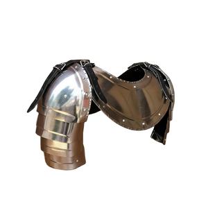 Auténtico conjunto de gorgeta y hombreras de acero templado medieval, armadura de caballero hecha a mano para cosplay, disfraz, recreación histórica, armadura para el cuello. - Product Image 2