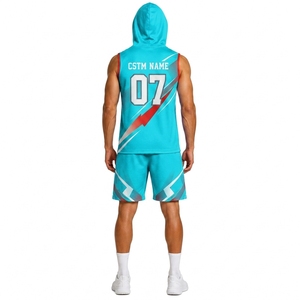 Elite 7 on 7 Hooded Sleeveless Jersey and Shorts Set for Team Sports and Practice Sessions - Product Image 2