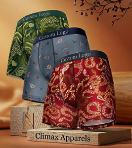 Calzoncillos bóxer de punto transpirables con cintura clásica y estampado digital, personalizados con logotipo de marca privada ODM, precio de fábrica, para hombre - Product Image 6