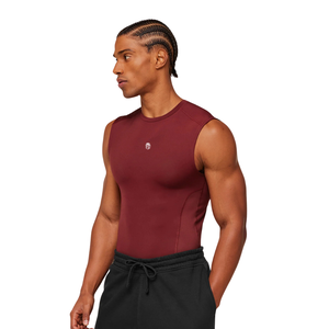 Camiseta Deportiva Roja Ajustada para Hombre, Ropa Deportiva y de Entrenamiento con Tela Transpirable y Elástica para Gimnasio - Product Image 2