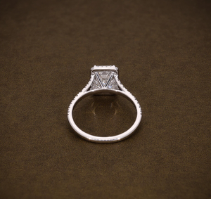 <b>Silver</b> Lab-Grown Diamond <b>Emerald</b> Cut Vintage Engagement <b>Ring</b> IGI Certified for Wedding Anniversary Gift - Product Image 3