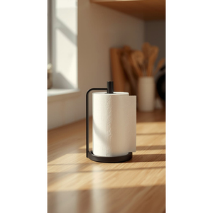 Modern Matte Black Stainless Steel <b>Paper</b> Towel Holder for <b>Kitchen</b> Countertop Rustproof Heavy Duty Metal <b>Kitchen</b> Roll Stand - Product Image 3